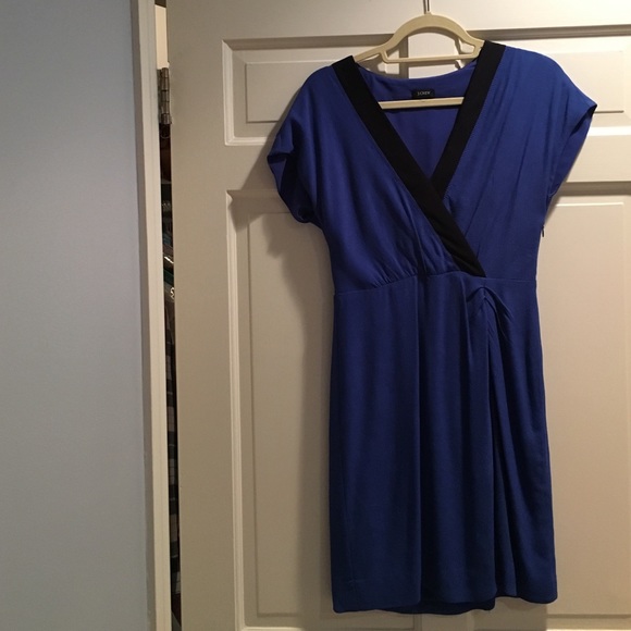 J crew Blue and black silk dress