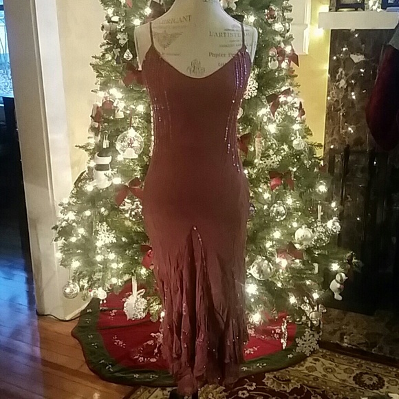 Sequined Dress in Dusty Rose Pink
