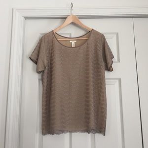 J. Crew Lace Overlay Tee