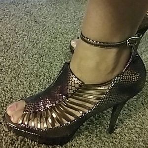 Multi-Colored Platform Heels