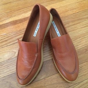 Whiskey colored platform loafers