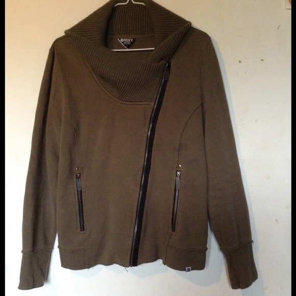 Roxy Olive Cowl-Neck Jacket