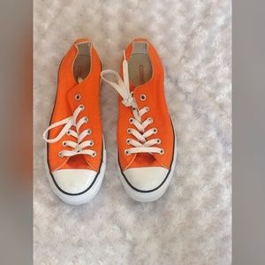 Orange converse shoes