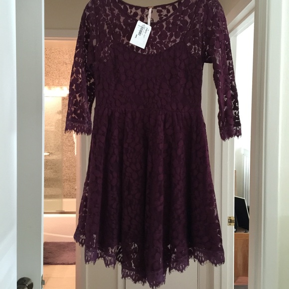 Free People Floral Mesh Lace Dress