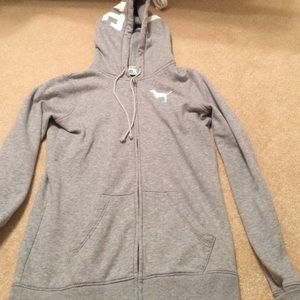 VS PINK grey sweatshirt zip up