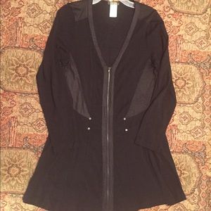 Deep V-neck black tunic/dress