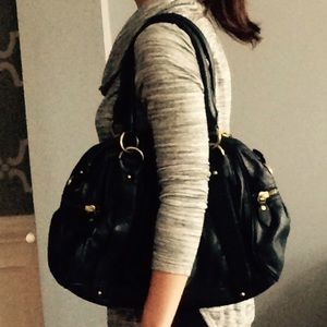 Banana Republic black leather handbag