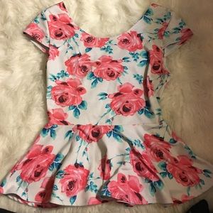 Rose covered peplum