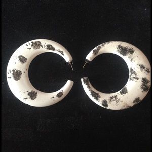 Vintage large plastic hoop earrings