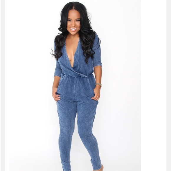 Feminine Denim Jumpsuit