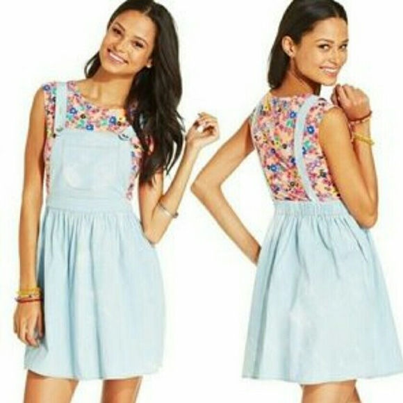 Denim pinafore dress