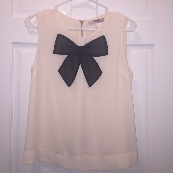 Beige Bow Top