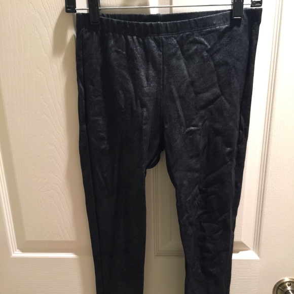 Splendid black metallic foil leggings xs