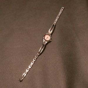 Sterling Silver Watch with Pink Face