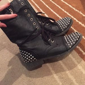 Studded combat boots