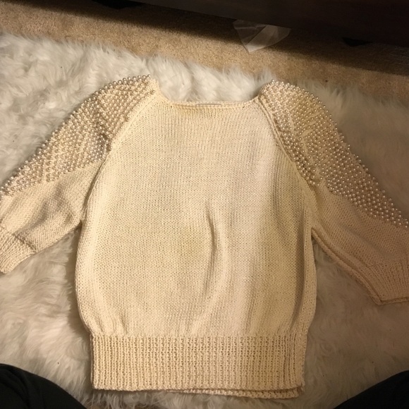 Pearl beaded sweater