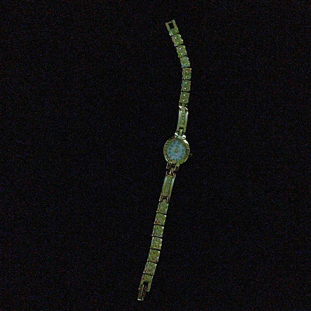 Gold Watch with White Face