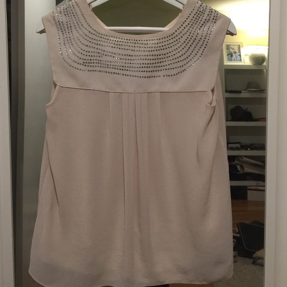 Cream top with Swarovski crystals