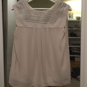 Cream top with Swarovski crystals