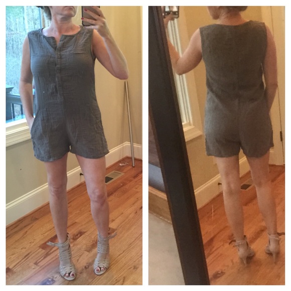 Michael Stars Pants - Michael stars olive green romper gauze small