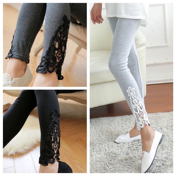 Leggings w/ Lace Accents