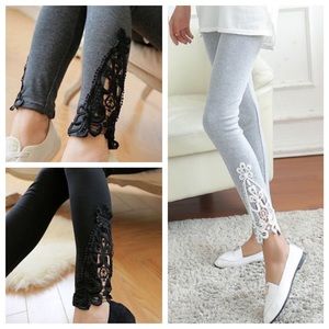 Leggings w/ Lace Accents