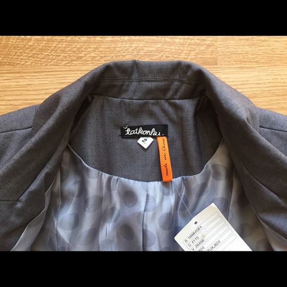 Anthropologie Tatkonku Gray Blazer, Sz 2 - Picture 3 of 4