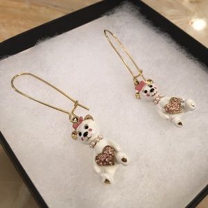 Juicy Couture Dangle White Bear Earrings