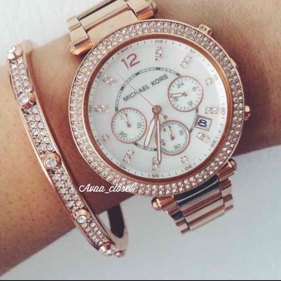 MICHAEL Michael Kors Accessories - Michael Kors Watch Rose Gold Glitz Parker