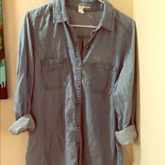 Simple denim button down top
