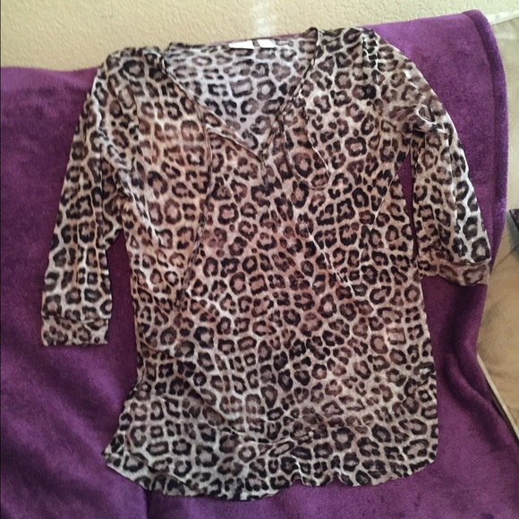Semi sheer animal print tunic CLOSET CLOSING