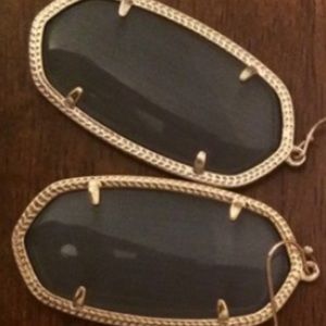 Large charcoal/black Kendra earrings