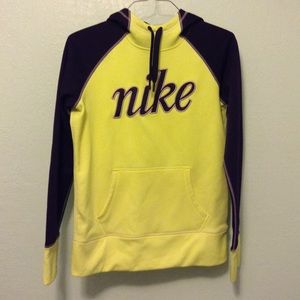 Nike therma-fit neon yellow and purple sweatshirt