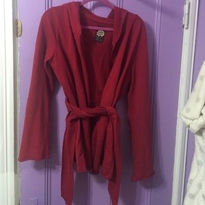 Lucky brand hooded, tie front sweatshirt