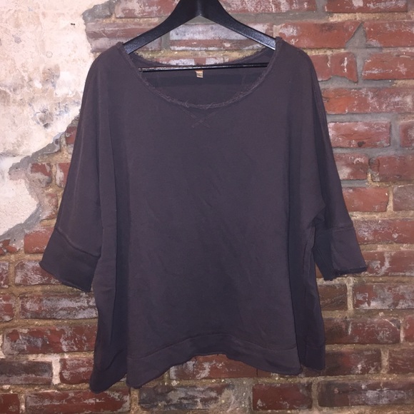 Free People Oversized Raw Edge Sweatshirt