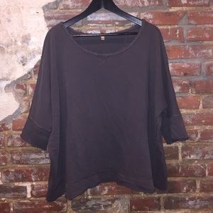 Free People Oversized Raw Edge Sweatshirt