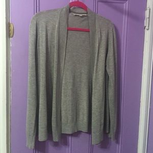 Light gray open cardigan