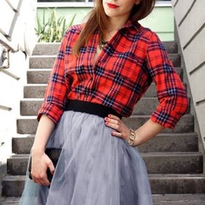 TOPSHOP ❤️ Red and Blue Plaid button down