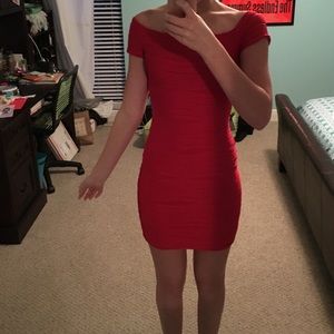 Tight red dress
