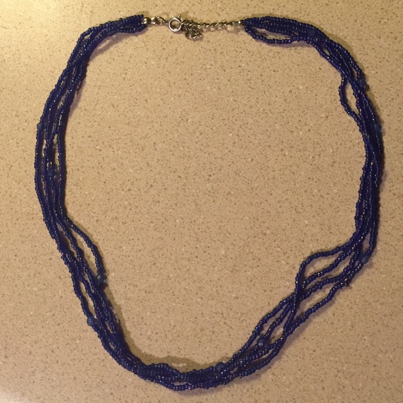 Blue Seed Bead Necklace