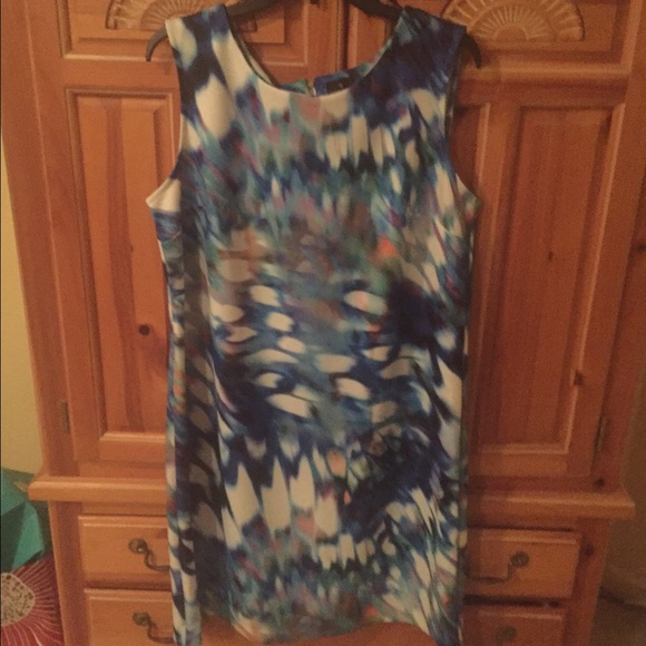 A Blue Color Splash Dress