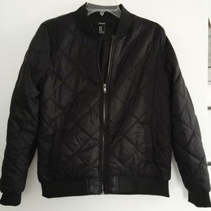 F21 Quilted Bomber Jacket