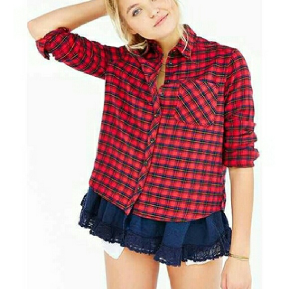 Red flannel plaid shirt
