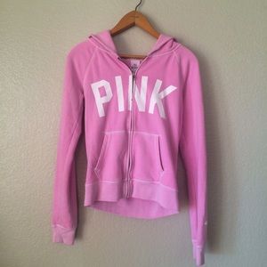 Pink 'PINK' Zip Up Hoodie