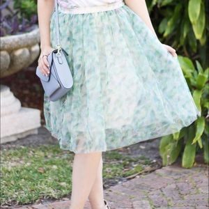LC Lauren Conrad floral tulle midi skirt