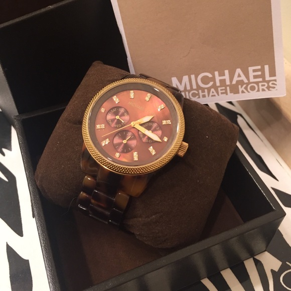 Tortoiseshell Michael Kors Chronograph Watch