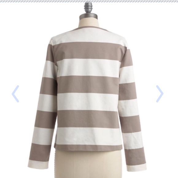 Striped canvas Jacket sz S Jack by BB Dakota grey - Picture 3 of 4