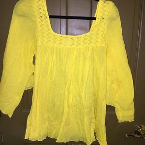 Bright Yellow Crochet Top