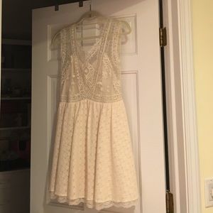 Free People Cream Lace Minidress