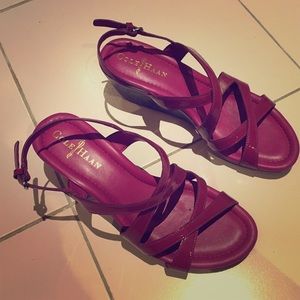 Cole Haan patent leather wedge sandal w Nike air